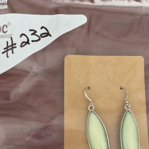 VTG Fashion Jewelry Green Dangle Earrings   # 232 - Picture 5 of 5